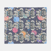 Astronaut Koala Cartoon Patroon Fleece Deken (Voorkant (Horizontaal))