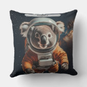 Astronaut Koala Ruimte Surreal Dier Aangepast Kussen (Achterkant)