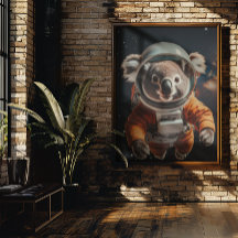 Astronaut Koala Ruimtekinderdagverblijf Poster