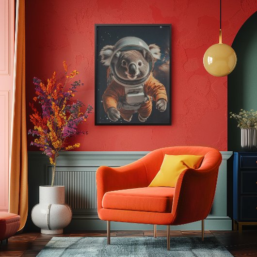 Astronaut Koala Ruimtekinderkamer Poster