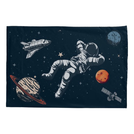 Astronaut koelt in de ruimte kussensloop (Achterkant-Links)