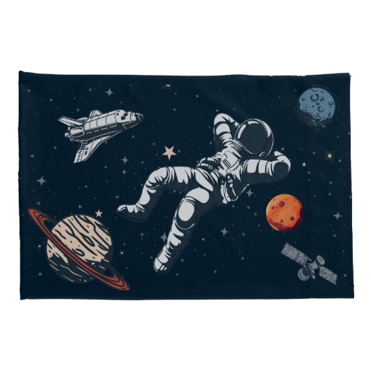 Astronaut koelt in de ruimte kussensloop (Achterkant-Rechts)