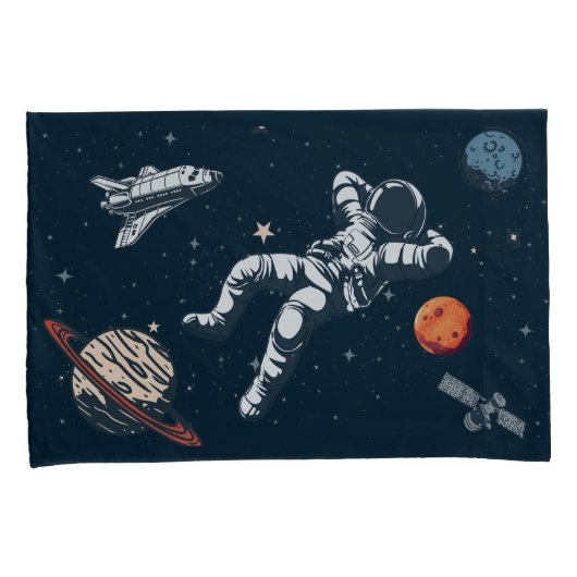 Astronaut koelt in de ruimte kussensloop (Voorkant-Rechts)