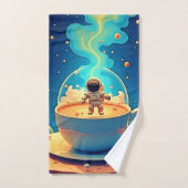 Astronaut Koffie Ruimte Kunst Bad Handdoek (Handdoek)