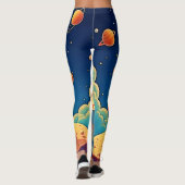 Astronaut Koffie Ruimte Kunst Leggings (Achterkant)