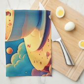 Astronaut Koffie Ruimte Kunst Theedoek (Quarter Fold)