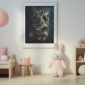 Astronaut Konijn Ruimte Kinderkamer Poster 