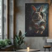 Astronaut Konijn Ruimte Kraam Poster 