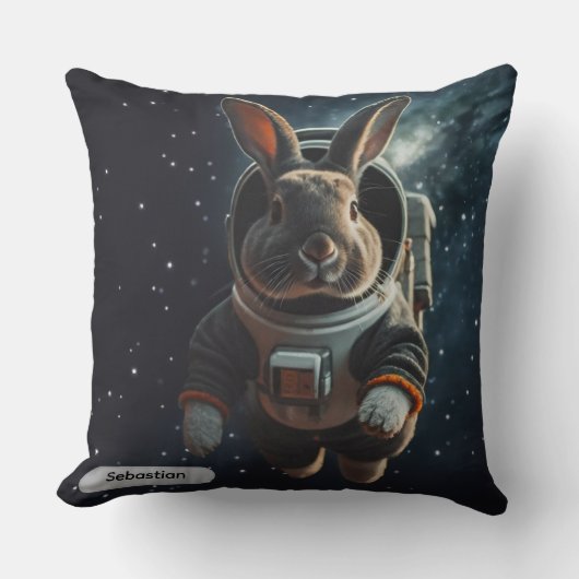 Astronaut Konijn Ruimtesurrealisme Dier Aangepast Kussen (Voorkant)