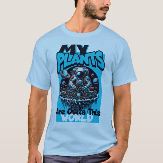 Astronaut kosmisch tuinieren T-shirt (Voorkant)