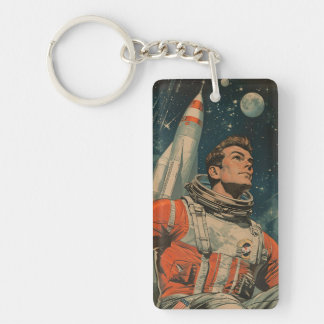 Astronaut Kunst Astronaut Galerie Kunst Vintage Ku Sleutelhanger