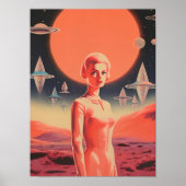 Astronaut Kunstprint Sci-Fi Kunst UFO Muurkunst Re Poster (Voorkant)