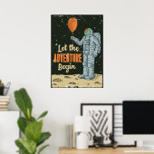 Astronaut Laat Het Avontuur Beginnen Mannengrot Poster (Thuiskantoor)