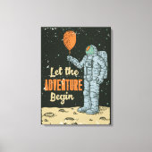Astronaut laat het avontuur Man grot beginnen Canvas Afdruk (Voorkant)