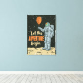 Astronaut laat het avontuur Man grot beginnen Canvas Afdruk (Insitu (Houten vloer))
