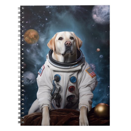 Astronaut Labrador in Ruimtekidschool Notitieboek (Voorkant)