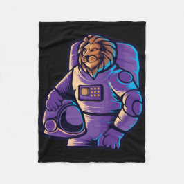 Astronaut Leeuw Koning Fleece Deken