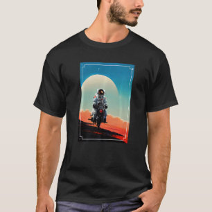 Astronaut leidt een motorfiets in ruimte 1 t-shirt