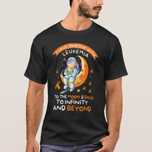 Astronaut Leukemie Bewustheid houdt van iemand met T-shirt (Voorkant)