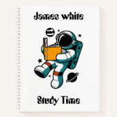 Astronaut lezen: leren in nul zwaartekracht notitieboek (Voorkant)