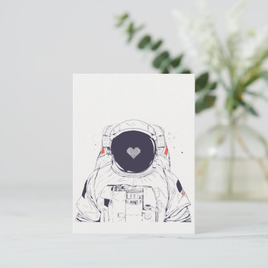 Astronaut love briefkaart (Staand voorkant)