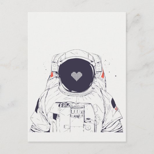 Astronaut love briefkaart (Voorkant)
