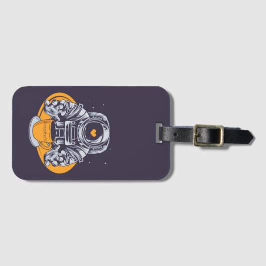 Astronaut Love Coffee Bagagelabel (Voorkant (horizontaal))