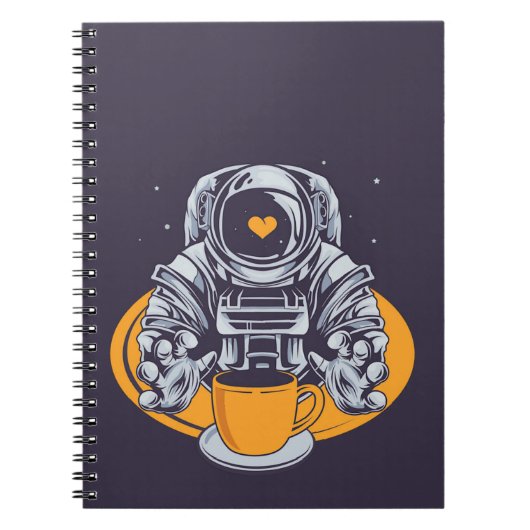 Astronaut Love Coffee Notitieboek (Voorkant)