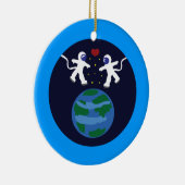 Astronaut Love Keramisch Ornament (Rechts)