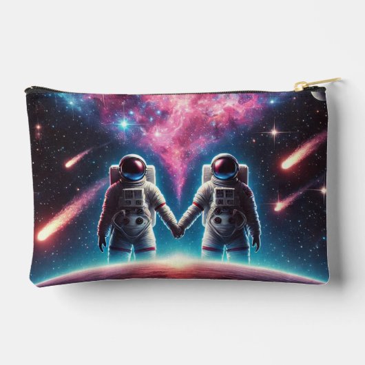 Astronaut Love Nebula Zipper Pouch Etui (Achterkant)