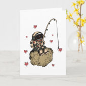 Astronaut Love Valentijn Heart Kaart (Gele Bloem)