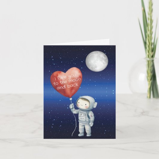 Astronaut  Love You to the Moon Card  Kaart (Voorkant)