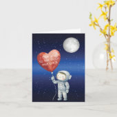 Astronaut  Love You to the Moon Card  Kaart (Gele Bloem)