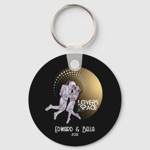 Astronaut Lovers die in de ruimte zoenen met Gold  Sleutelhanger