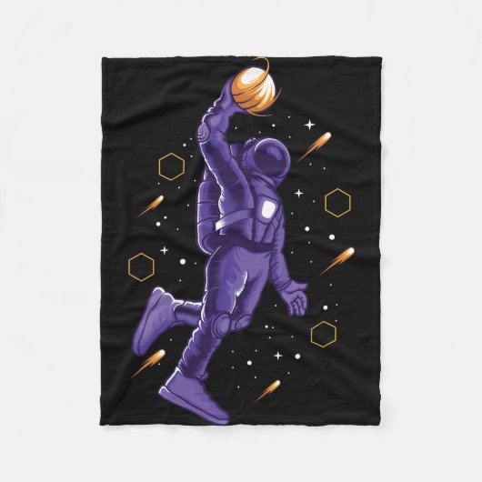 Astronaut maakt een slam dunk fleece deken (Voorkant)