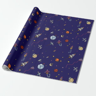 Astronaut & Maan Cadeaupapier