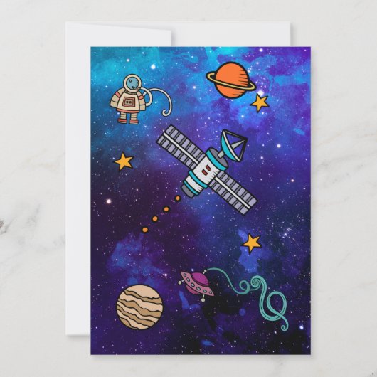 Astronaut & Maan (meisje) Kaart (Achterkant)