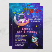 Astronaut & Maan (meisje) Kaart (Voorkant / Achterkant)