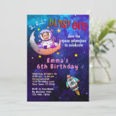 Astronaut & Maan (meisje) Kaart (Staand voorkant)