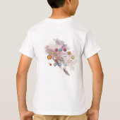 Astronaut maan monogram raket tekst zonnestelsel t-shirt (Achterkant)