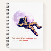 Astronaut Maan Notitieboek – Inspirerende Ruimte K (Voorkant)