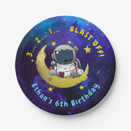 Astronaut & Maan Papieren Bordje
