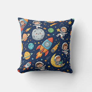 Astronaut Maan Raket Worp Kussen