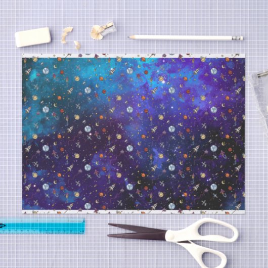 Astronaut & Maan Tissuepapier (Craft)