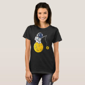Astronaut Maan Vissen BTC Crypto Cryptovaluta B T-shirt (Voorkant volledig)