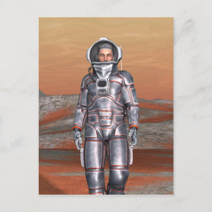 Astronaut Mars - Ruimteverkenner op Buitenlandse P Briefkaart