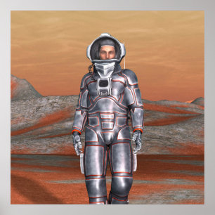 Astronaut Mars - Ruimteverkenner op Buitenlandse P Poster