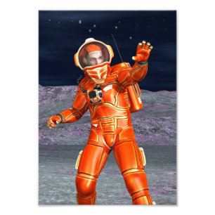 Astronaut Mars Space Explorer op een buitenaardse  Foto Afdruk