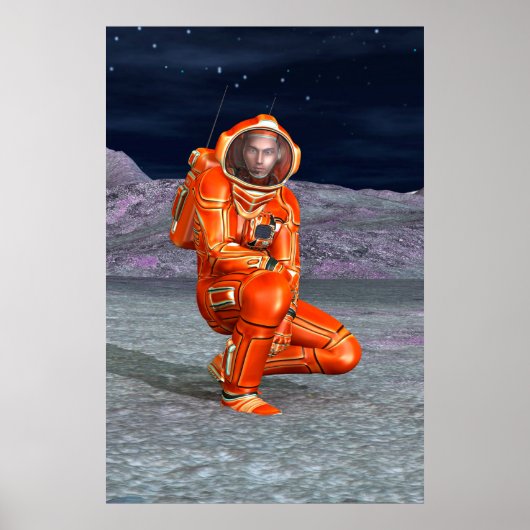 Astronaut Mars Space Explorer op een buitenaardse Poster (Voorkant)