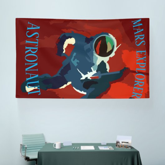 Astronaut Mars Verkenner Ruimte Reis Vakantie Spandoek (Beurs)